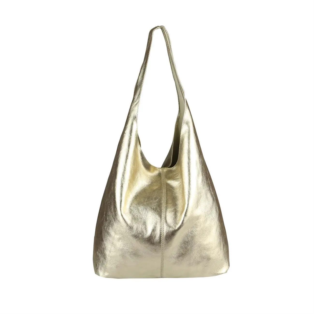 OBC MADE IN ITALY DAMEN LEDER TASCHE METALLIC Shopper Schultertasche Fabrikpreis