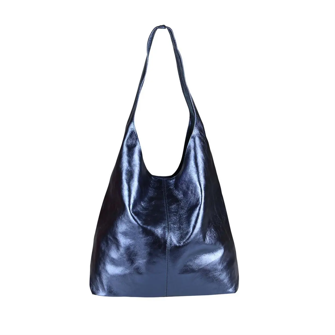 OBC MADE IN ITALY DAMEN LEDER TASCHE METALLIC Shopper Schultertasche Fabrikpreis