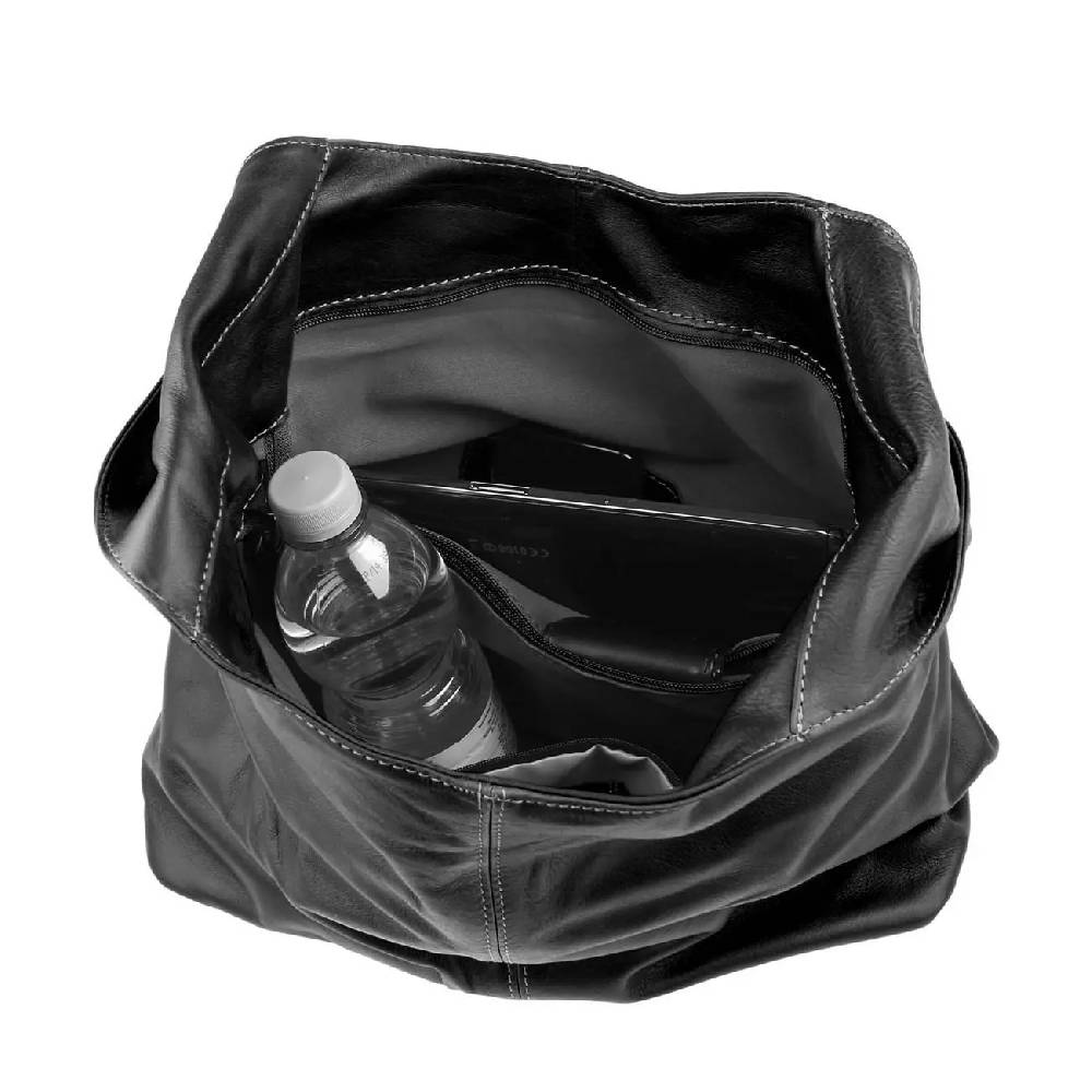 OBC Made in Italy Damen Leder Tasche Shopper Schultertasche Umhängetasche Handtasche Beuteltasche Hobo Bag Ledertasche Nappaleder Rabatt