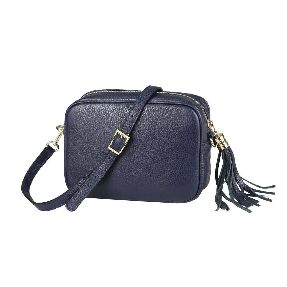 OBC Made in Italy DAMEN LEDER TASCHE Umhängetasche Schultertasche Cross-Over Crossbody Bag Glattleder Schmucktasche Fransen Ledertasche Online Shopping