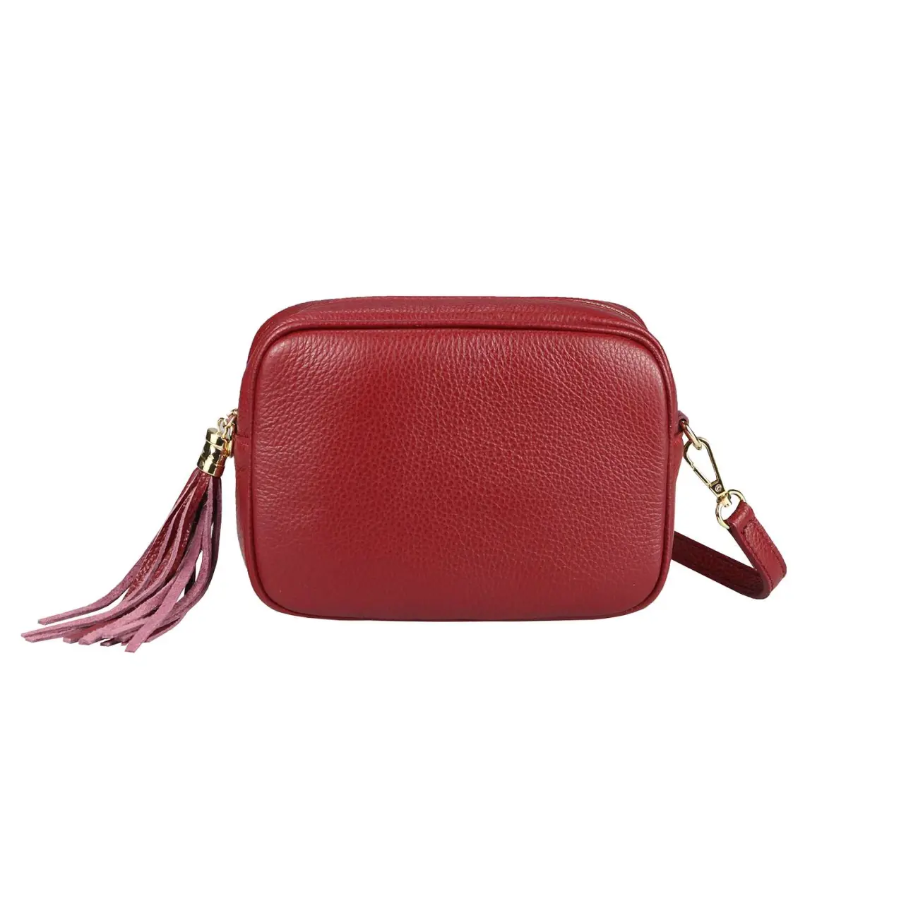 OBC Made in Italy DAMEN LEDER TASCHE Umhängetasche Schultertasche Cross-Over Crossbody Bag Glattleder Schmucktasche Fransen Ledertasche Online Shopping