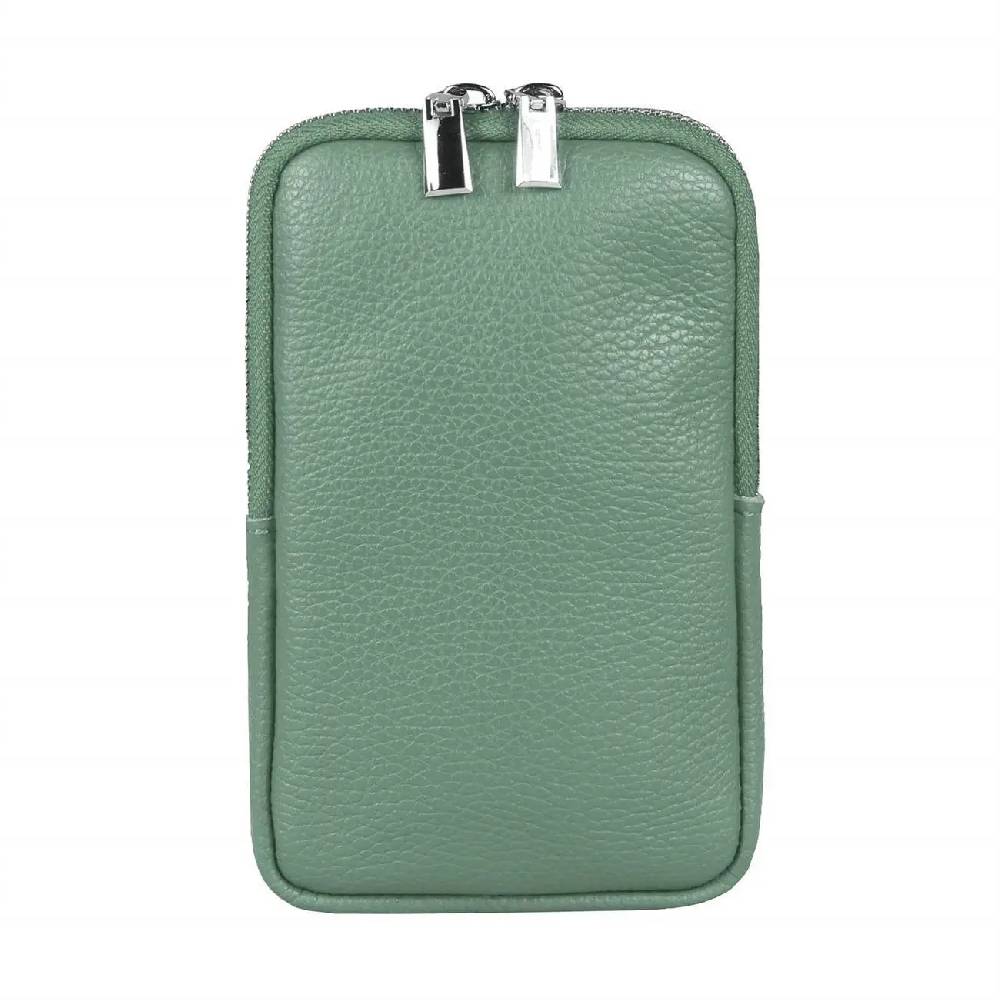 OBC Made in Italy Damen Leder Smartphone Tasche Umhängetasche Schultertasche Handytasche Minibag Geldtasche Ledertasche Crossbody Abendtasche Weihnachtsangebot