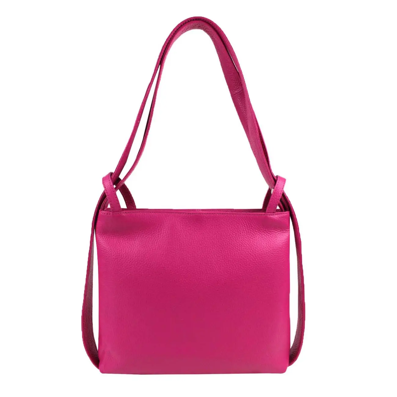MADE IN ITALY OBC Damen Tasche Rucksack 2in1 Umhängetasche Schultertasche Daypack Rucksacktasche Handtasche Ledertasche klein Osterangebot