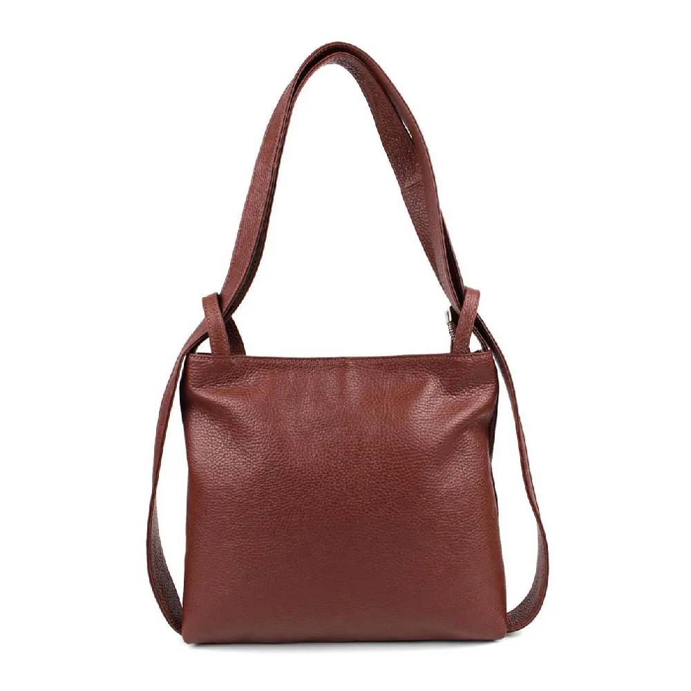 MADE IN ITALY OBC Damen Tasche Rucksack 2in1 Umhängetasche Schultertasche Daypack Rucksacktasche Handtasche Ledertasche klein Osterangebot