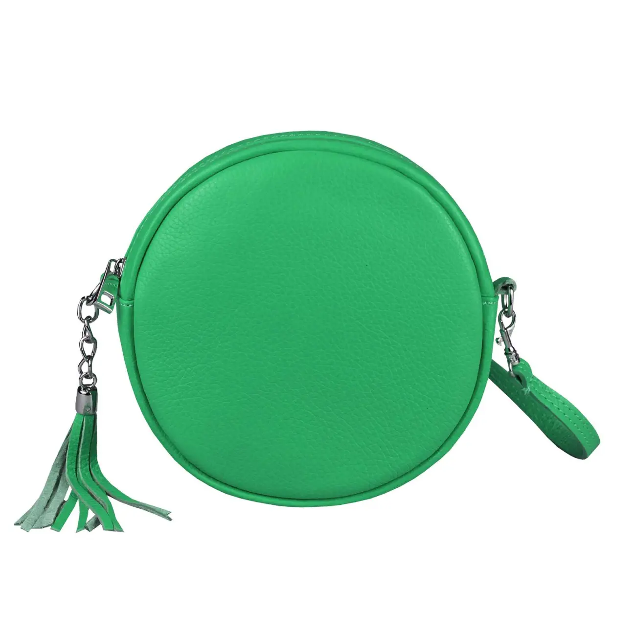 OBC Made in Italy Damen ECHT Leder Tasche Crossbody Runde Schultertasche City Bag Crossover Umhängetasche Clutch Ledertasche Damentasche Minibag Lagerräumung
