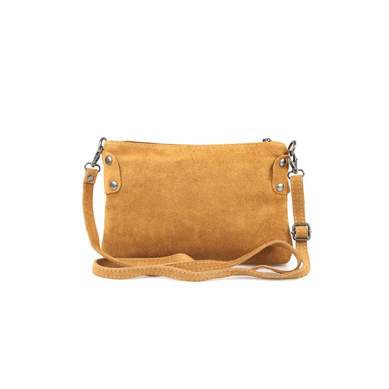 Made in Italy DAMEN LEDER Clutch TASCHE Wildleder Handtasche Umhängetasche Ledertasche Schultertasche Beuteltasche Fransen Cross-Over Heißer Verkauf