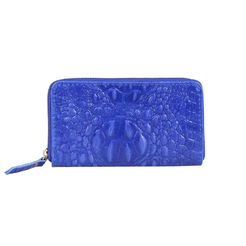 Made in Italy Damen Leder Geldbörse Kroko Wallet Portemonnaie Portafoglio Brieftasche Börse Geldbeutel Ledertasche Kreditkartenetui Neueste Mode