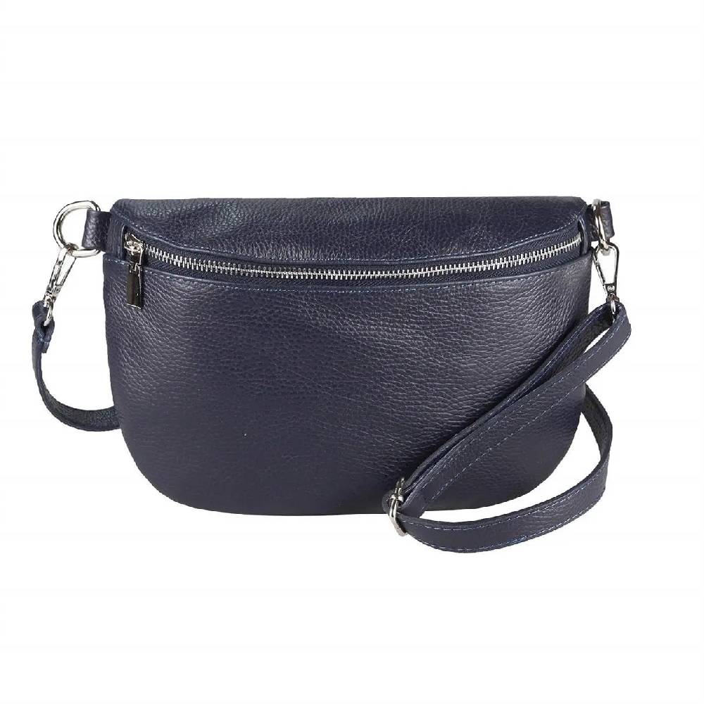Made in Italy Damen Leder Tasche Gürteltasche Crossbody Hüfttasche Bauchtasche Umhängetasche Cross-Over Bodybag Schultertasche Handytasche Schminktasche Kosmetiktasche OBC 1054 Neuheiten