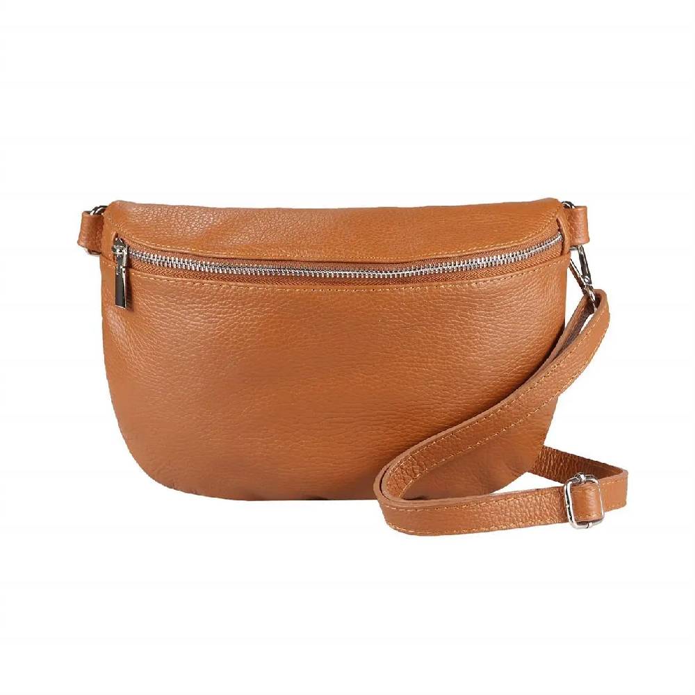 Made in Italy Damen Leder Tasche Gürteltasche Crossbody Hüfttasche Bauchtasche Umhängetasche Cross-Over Bodybag Schultertasche Handytasche Schminktasche Kosmetiktasche OBC 1054 Neuheiten