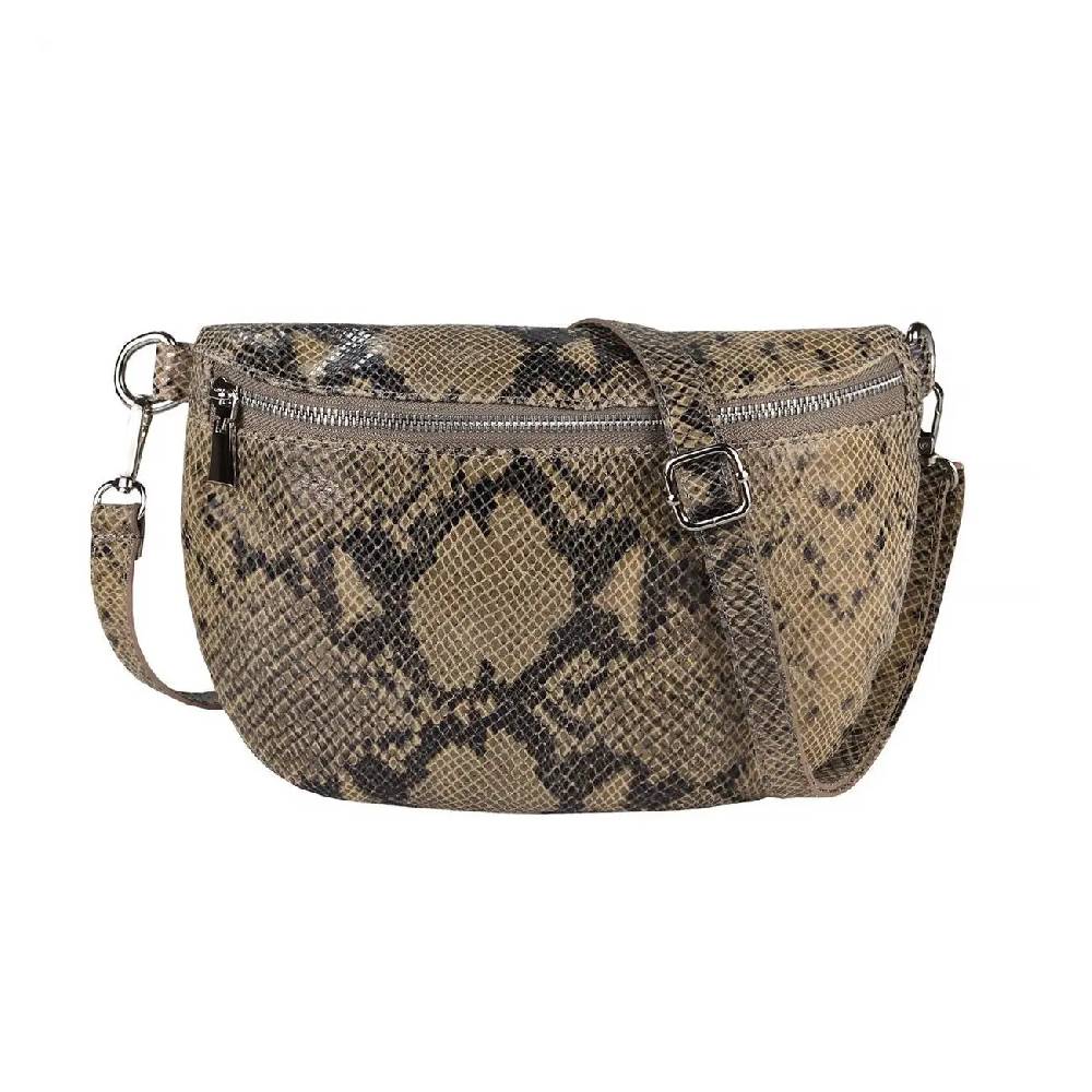 Made in Italy Damen Leder Tasche Gürteltasche Crossbody Hüfttasche Bauchtasche Umhängetasche Cross-Over Bodybag Schultertasche Handytasche Schminktasche Kosmetiktasche OBC 1054 Neuheiten