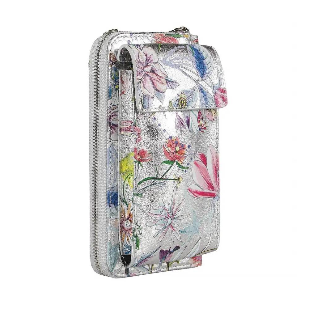 OBC Made in Italy Damen Leder Handytasche Tasche Umhängetasche Geldbörse Schultertasche Brieftasche Smartphone Geldtasche Ledertasche Crossbody Abendtasche Handy bis 6,5 Zoll Kauf eins, bekomm eins gratis