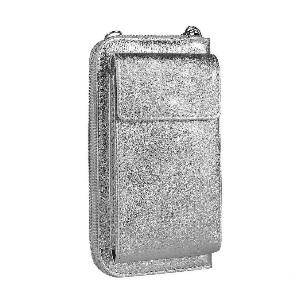 OBC Made in Italy Damen Leder Handytasche Tasche Umhängetasche Geldbörse Schultertasche Brieftasche Smartphone Geldtasche Ledertasche Crossbody Abendtasche Handy bis 6,5 Zoll Kauf eins, bekomm eins gratis