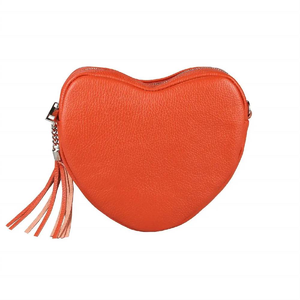 OBC Made in Italy Damen Leder Tasche Crossbody Herztasche Schultertasche Crossover Umhängetasche Clutch Ledertasche Damentasche Letzter Tag