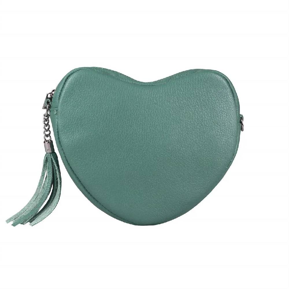 OBC Made in Italy Damen Leder Tasche Crossbody Herztasche Schultertasche Crossover Umhängetasche Clutch Ledertasche Damentasche Letzter Tag