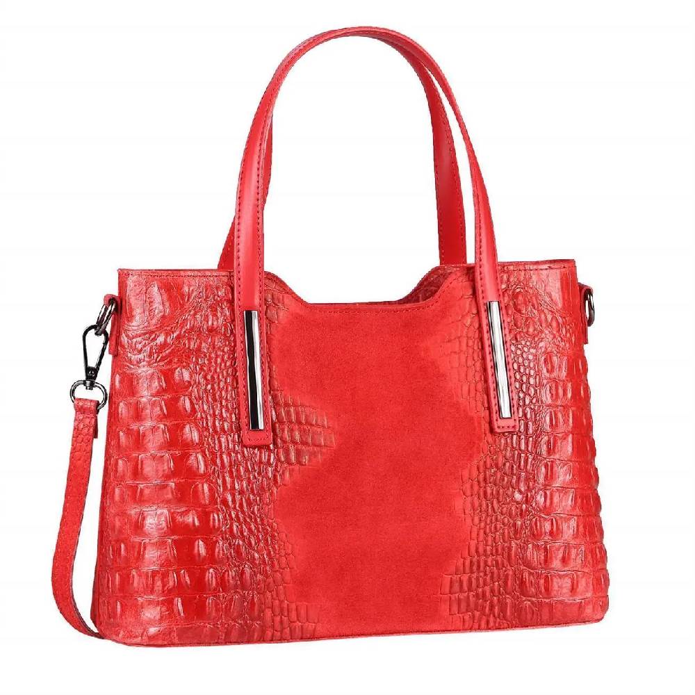 OBC MADE IN ITALY DAMEN Echt LEDER TASCHE KROKO-Prägung Business Shopper Wildleder Schultertasche Handtasche Ledertasche Umhängetasche Bis zu 65% Rabatt