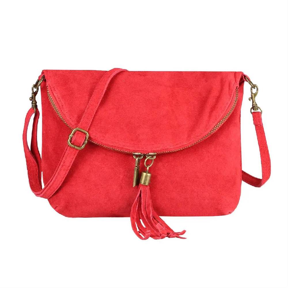 Made in Italy DAMEN LEDER TASCHE Henkeltasche Wildleder Handtasche Umhängetasche Ledertasche Schultertasche Beuteltasche Fransen Cross-Over Clutchtasche Discount Store für neue Produkte