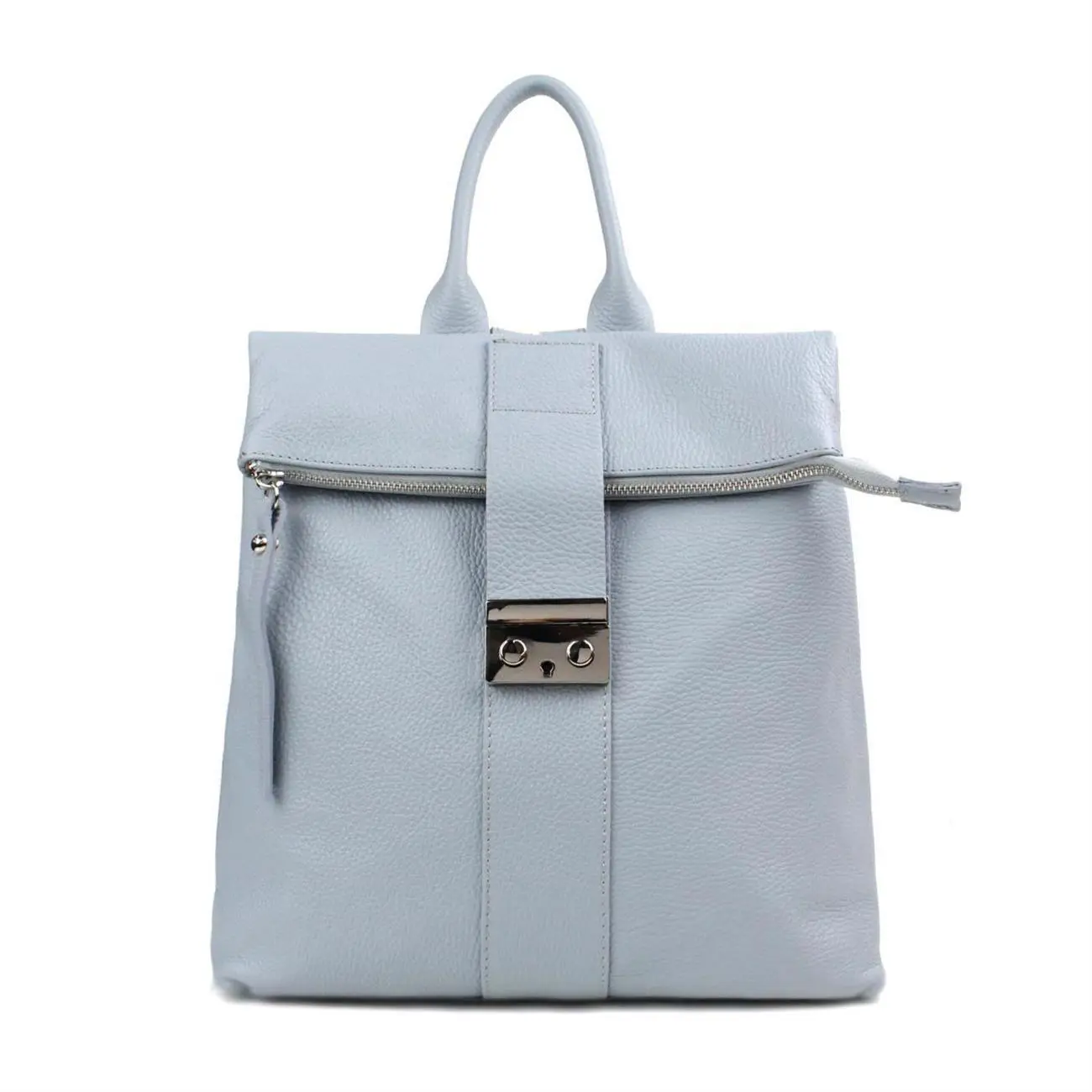 Made in Italy XL Damen Leder Roll Top Rucksack Cityrucksack Shopper Handtasche Schultertasche Ledertasche Freizeitrucksack Tasche Nur noch ein Tag übrig