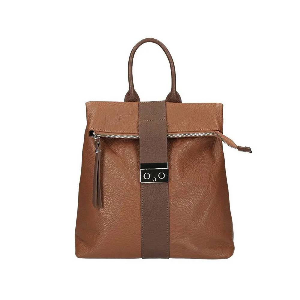 Made in Italy XL Damen Leder Roll Top Rucksack Cityrucksack Shopper Handtasche Schultertasche Ledertasche Freizeitrucksack Tasche Nur noch ein Tag übrig