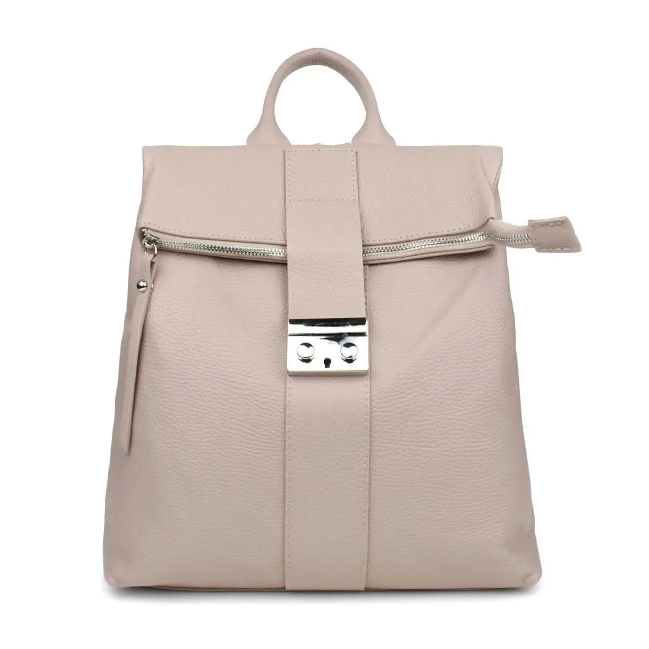 Made in Italy XL Damen Leder Roll Top Rucksack Cityrucksack Shopper Handtasche Schultertasche Ledertasche Freizeitrucksack Tasche Nur noch ein Tag übrig