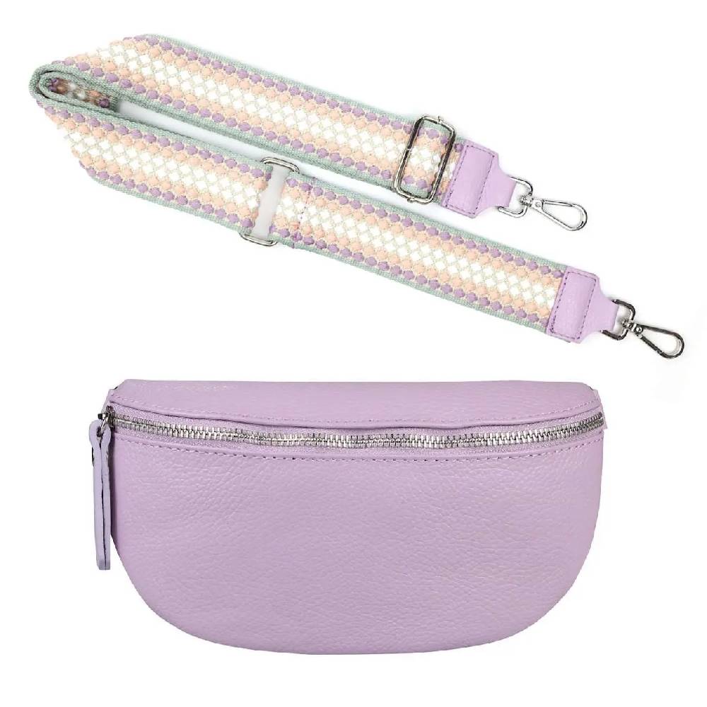 Made in Italy OBC DAMEN SET Gürteltasche + Schultergurt LEDER Crossbody Hüfttasche Bauchtasche Umhängetasche Brusttasche CrossOver Bodybag Schultertasche Handytasche Geldtasche Tasche Kosmetiktasche Clearance-Verkauf