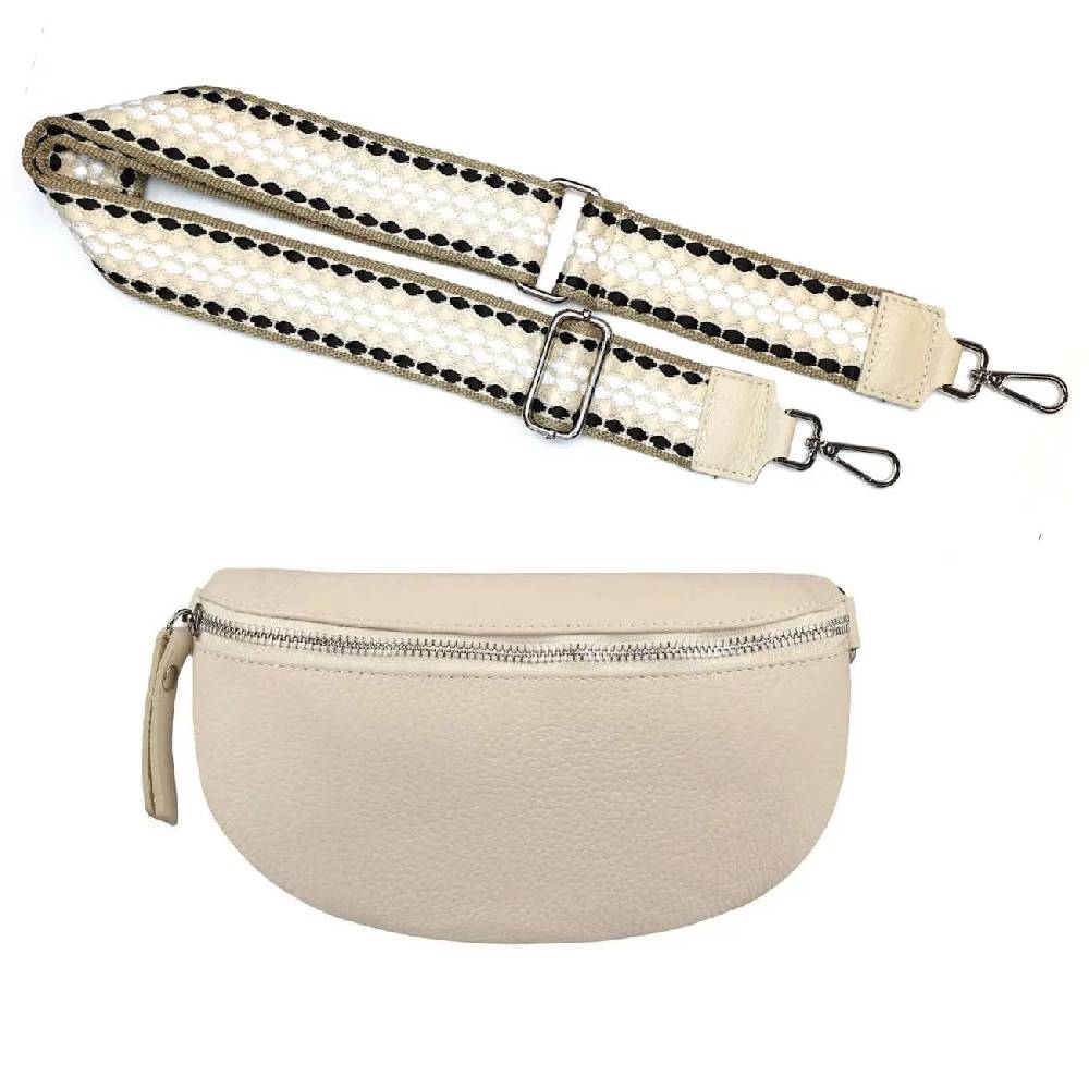 Made in Italy OBC DAMEN SET Gürteltasche + Schultergurt LEDER Crossbody Hüfttasche Bauchtasche Umhängetasche Brusttasche CrossOver Bodybag Schultertasche Handytasche Geldtasche Tasche Kosmetiktasche Clearance-Verkauf