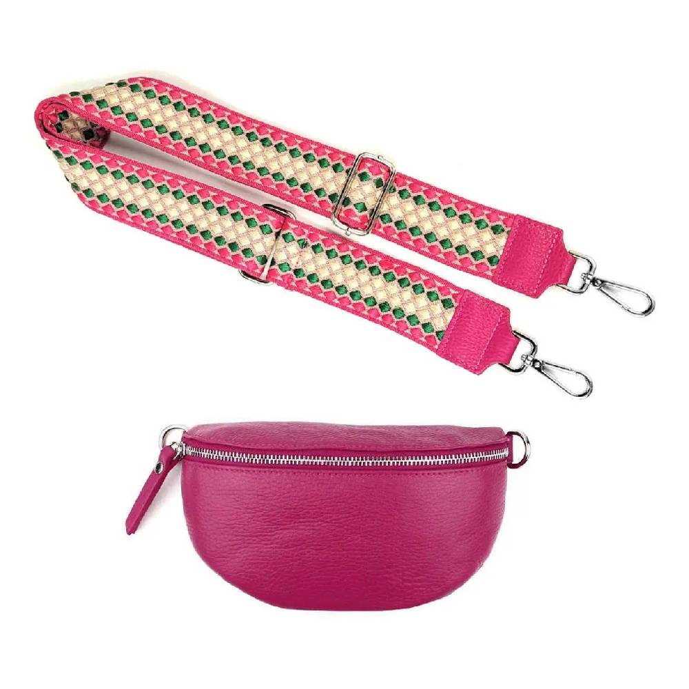 Made in Italy OBC DAMEN SET Gürteltasche + Schultergurt LEDER Crossbody Hüfttasche Bauchtasche Umhängetasche Brusttasche CrossOver Bodybag Schultertasche Handytasche Geldtasche Tasche Kosmetiktasche Clearance-Verkauf