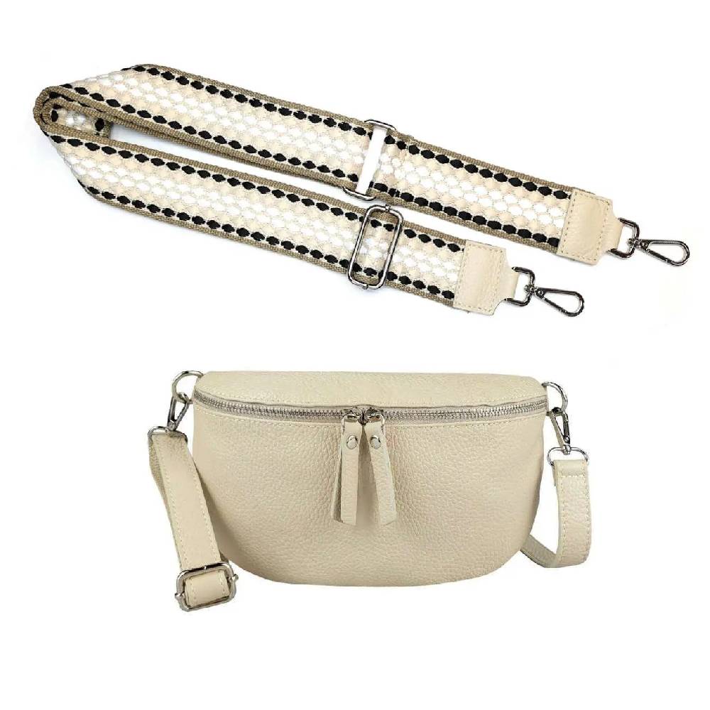 Made in Italy OBC DAMEN SET Gürteltasche + Schultergurt LEDER Crossbody Hüfttasche Bauchtasche Umhängetasche Brusttasche CrossOver Bodybag Schultertasche Handytasche Geldtasche Tasche Kosmetiktasche Clearance-Verkauf