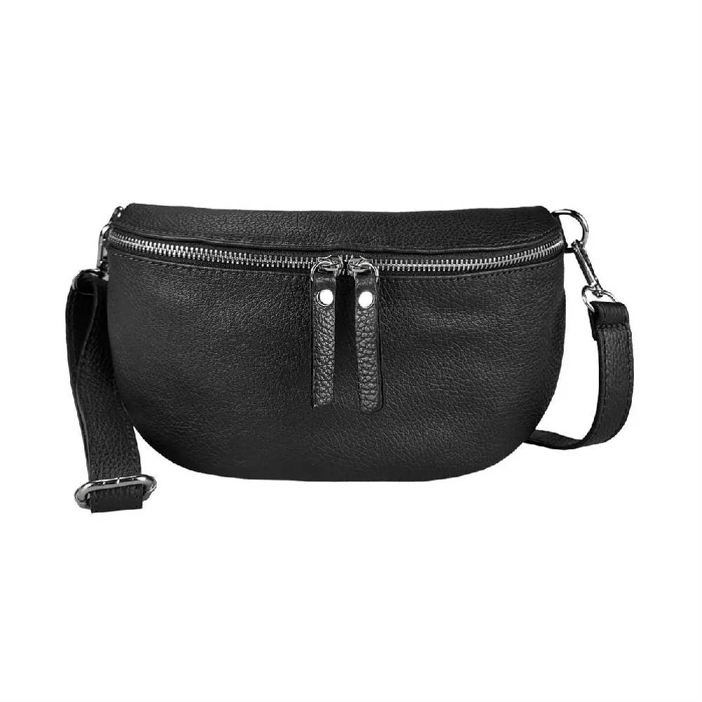 OBC Made in Italy Damen Leder Tasche Handytasche Gürteltasche Crossbody Hüfttasche Bauchtasche Umhängetasche Cross-Over Bodybag Schultertasche Kosmetiktasche Begrenzt auf 3 Tage