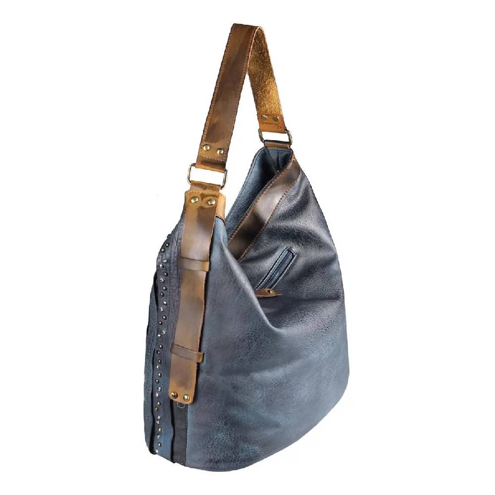 OBC DAMEN TASCHE HANDTASCHE Hobo Bag Schultertasche Nietentasche Shopper Strasssteine Umhängetasche Henkeltasche Beuteltasche Kunst-Leder Speichern exportieren