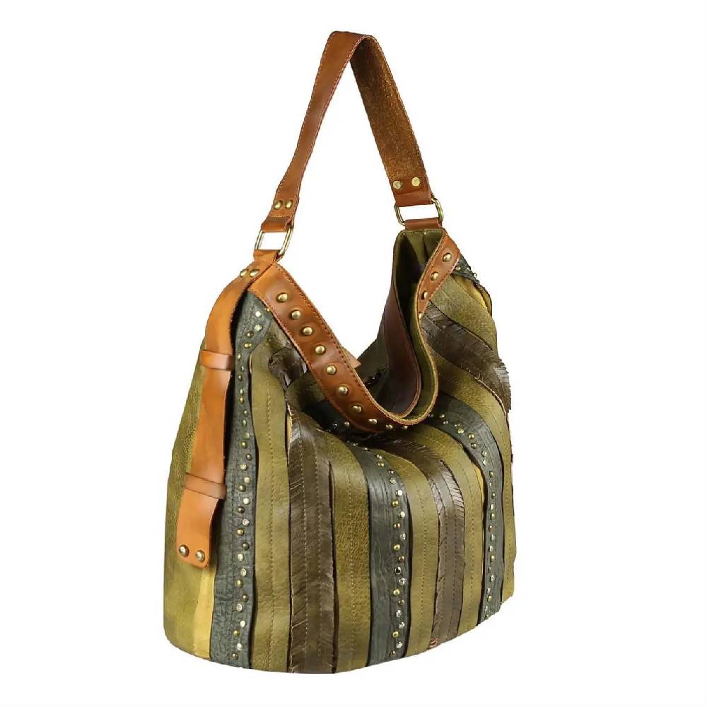 OBC DAMEN TASCHE HANDTASCHE Hobo Bag Schultertasche Nietentasche Shopper Strasssteine Umhängetasche Henkeltasche Beuteltasche Kunst-Leder Speichern exportieren