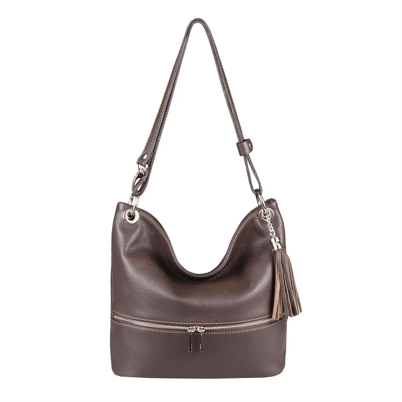 Made in Italy DAMEN LEDER TASCHE Shopper Schultertasche City Bag CrossOver Umhängetasche Henkeltasche Ledertasche Damentasche Fransen Online