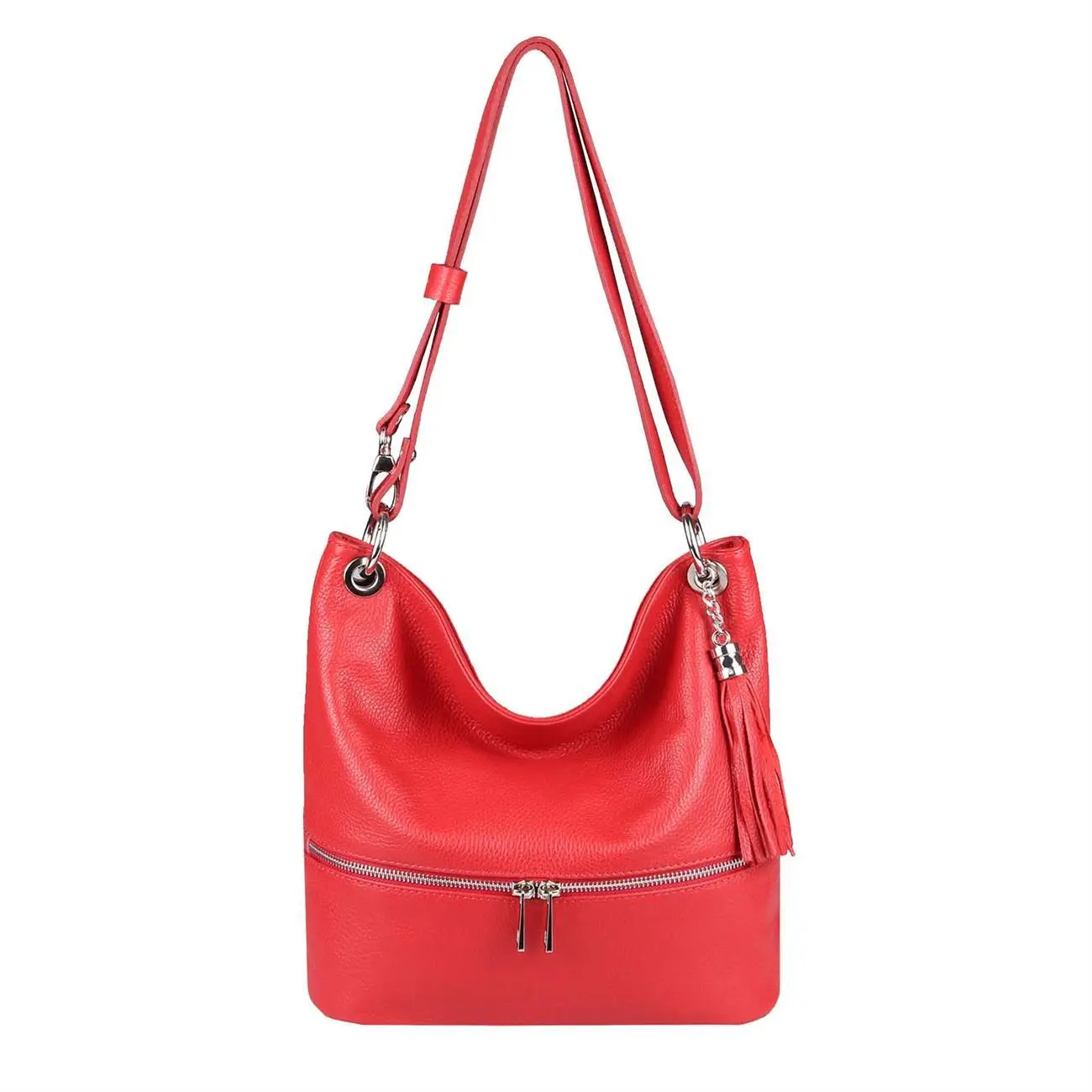 Made in Italy DAMEN LEDER TASCHE Shopper Schultertasche City Bag CrossOver Umhängetasche Henkeltasche Ledertasche Damentasche Fransen Online