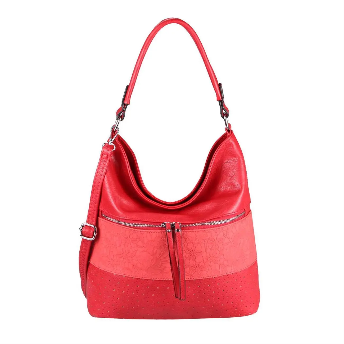 OBC Damen Tasche Blumen Shopper Tote Bag Handtasche Umhängetasche Schultertasche Beuteltasche Leder Optik Hobo Crossbody Outlet