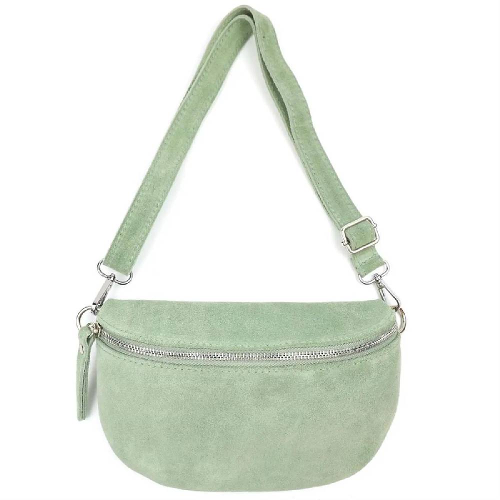 Made in Italy DAMEN LEDER TASCHE Gürteltasche Crossbody Hüfttasche Bauchtasche Umhängetasche Wildleder Brusttasche CrossOver Bodybag Schultertasche Handytasche Geldtasche Schminktasche Kosmetiktasche Angebote