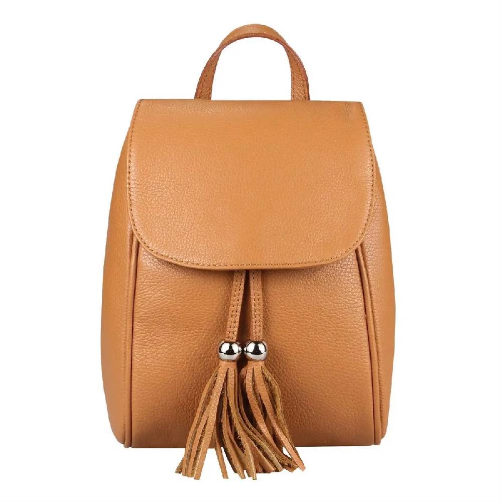 OBC Made in Italy Damen Echt Leder Rucksack Cityrucksack Backpack Daypack Schultertasche Lederrucksack Handtasche Stadtrucksack Günstiger Verkauf