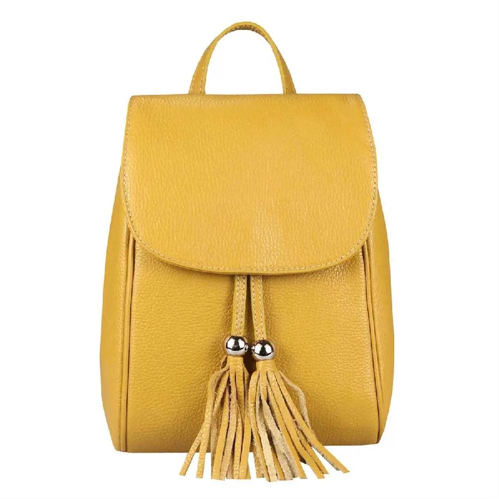 OBC Made in Italy Damen Echt Leder Rucksack Cityrucksack Backpack Daypack Schultertasche Lederrucksack Handtasche Stadtrucksack Günstiger Verkauf