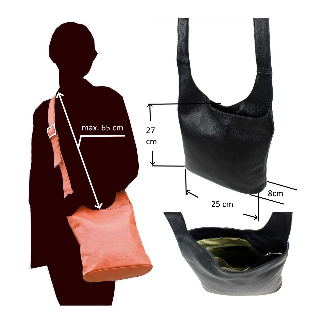 OBC Made in Italy DAMEN LEDER TASCHE Umhängetasche Bodybag Crossbody Schultertasche City Bag CrossOver Ledertasche Damentasche CrossBag Versandkostenfrei
