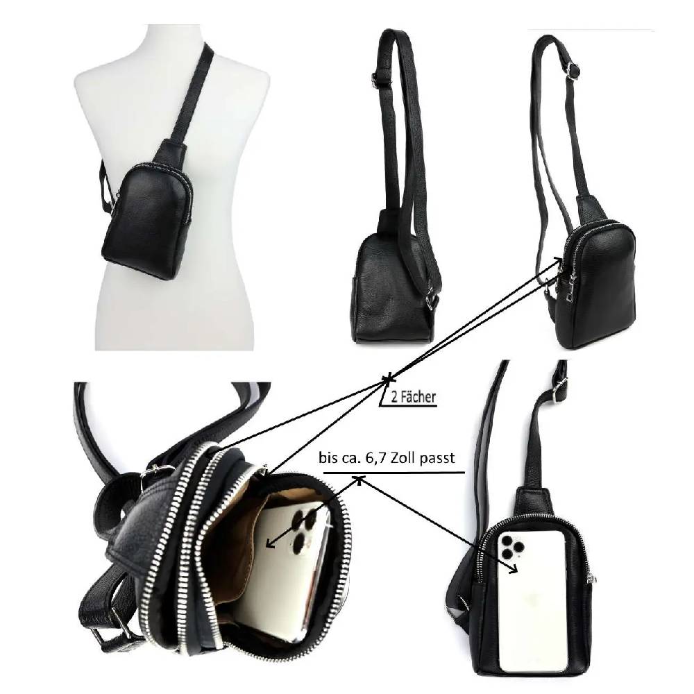 OBC MADE IN ITALY LEDER TASCHE Crossbody Bodybag Sling Rucksack Crossover Schultertasche Brusttasche Umhängetasche Bag damen herren unisex Begrenztes Angebot