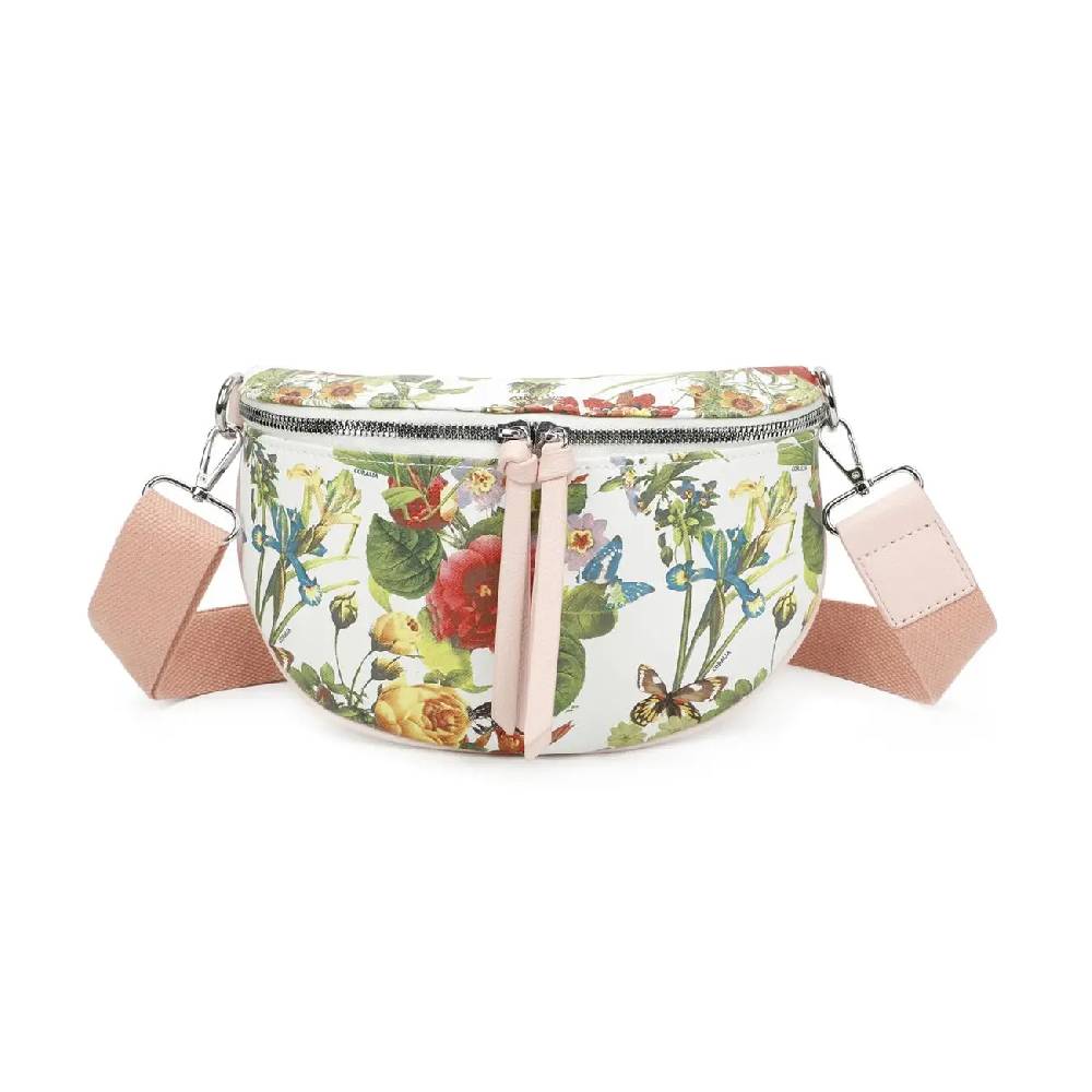 OBC Damen Blumen Tasche Schultertasche Gürteltasche Crossbody Hüfttasche Bauchtasche Umhängetasche Cross-Over Bodybag Handytasche Reisetasche Kosmetiktasche Kunst-Leder Preisnachlass