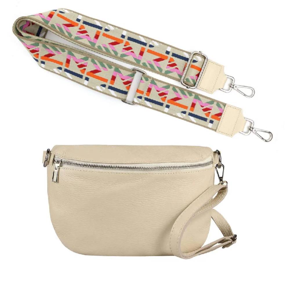 Made in Italy OBC DAMEN SET Gürteltasche + Schultergurt LEDER Crossbody Hüfttasche Bauchtasche Umhängetasche Brusttasche CrossOver Bodybag Schultertasche Handytasche Tasche Black Friday