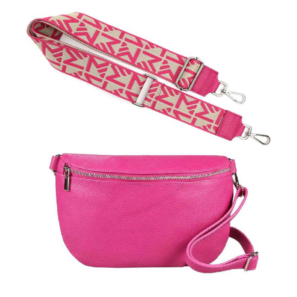 Made in Italy OBC DAMEN SET Gürteltasche + Schultergurt LEDER Crossbody Hüfttasche Bauchtasche Umhängetasche Brusttasche CrossOver Bodybag Schultertasche Handytasche Tasche Black Friday