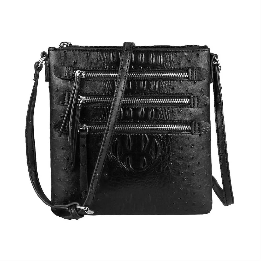 OBC Damen Tasche Kroko-Strauss Optik Schultertasche Umhängetasche Crossbody Bag Online Outlet