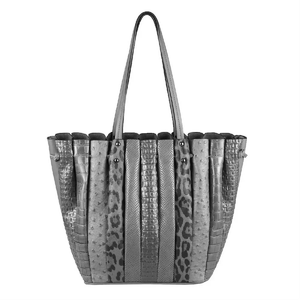 OBC XXL DAMEN TASCHE Shopper Handtasche Arbeit Bag Umhängetasche Schultertasche Leder Optik Kroko Strauß Leoparden Print Blitzangebot