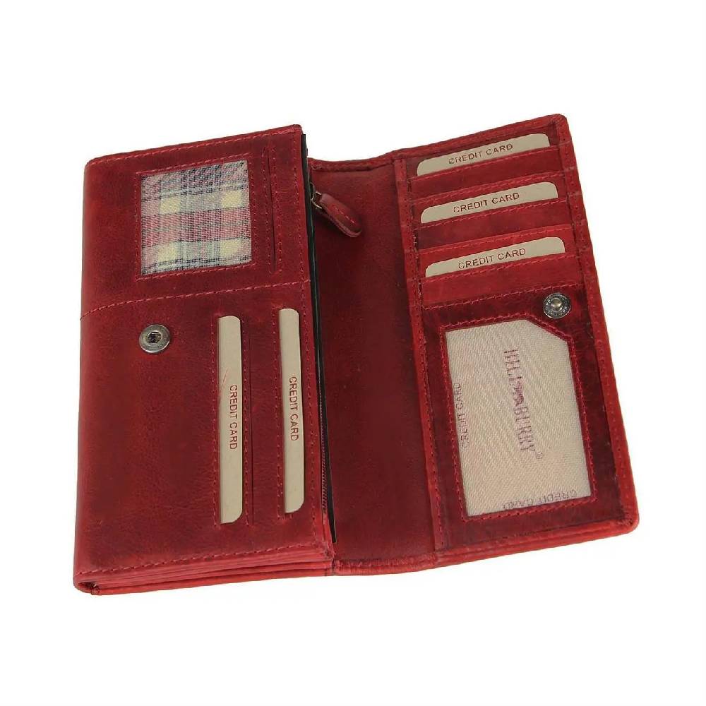 Hill Burry Geldbörse Portemonnaie Kreditkartenetui hochwertiges Leder in Vintage Used Look 18x11x3 cm (BxHxT) Bestseller