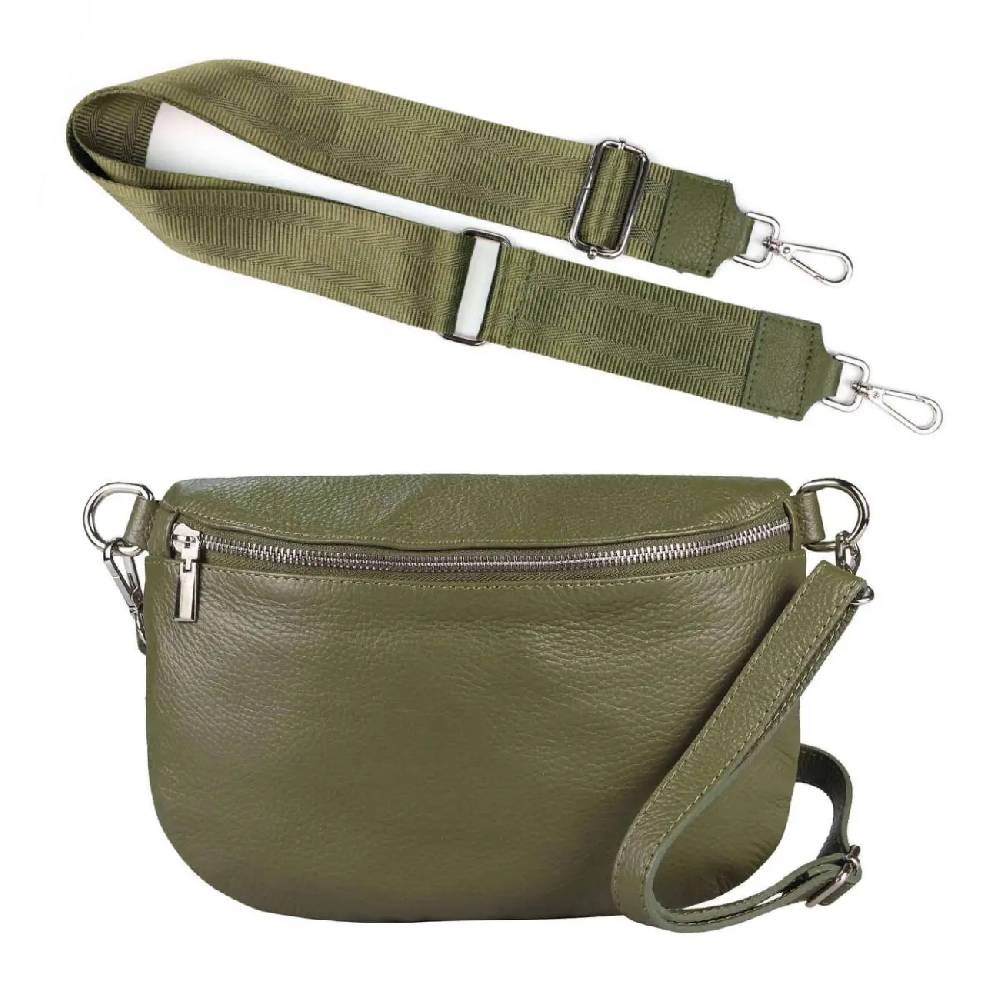Made in Italy OBC DAMEN SET Gürteltasche + Schultergurt LEDER Crossbody Hüfttasche Bauchtasche Umhängetasche Brusttasche CrossOver Bodybag Schultertasche Handytasche Geldtasche Tasche Kosmetiktasche Saisonale Angebote