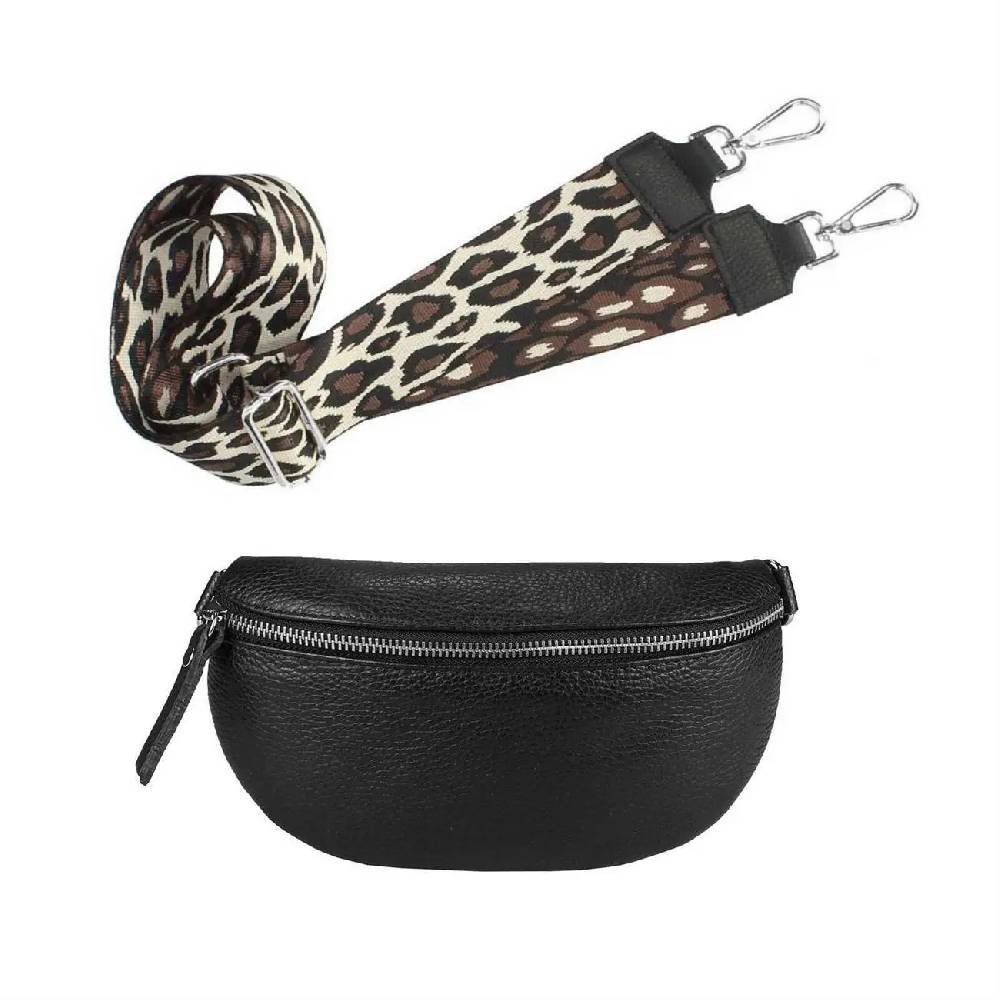 Made in Italy OBC DAMEN SET Gürteltasche + Schultergurt LEDER Crossbody Hüfttasche Bauchtasche Umhängetasche Brusttasche CrossOver Bodybag Schultertasche Handytasche Geldtasche Tasche Kosmetiktasche Räumungsverkauf