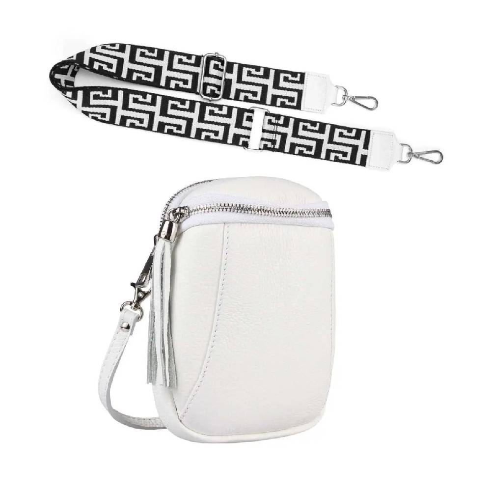 Made in Italy OBC DAMEN SET Schultertasche + Schultergurt LEDER Crossbody Umhängetasche Brusttasche CrossOver Bodybag Schultertasche Handytasche Geldtasche Tasche Kosmetiktasche Tiefpreis