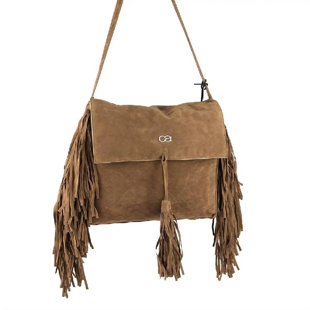 ital-design Fransen Damentasche Schultertasche Umhängetasche Tasche Beutel Beuteltasche Trend-Bags PU Wildleder Begrenzte Freigabe