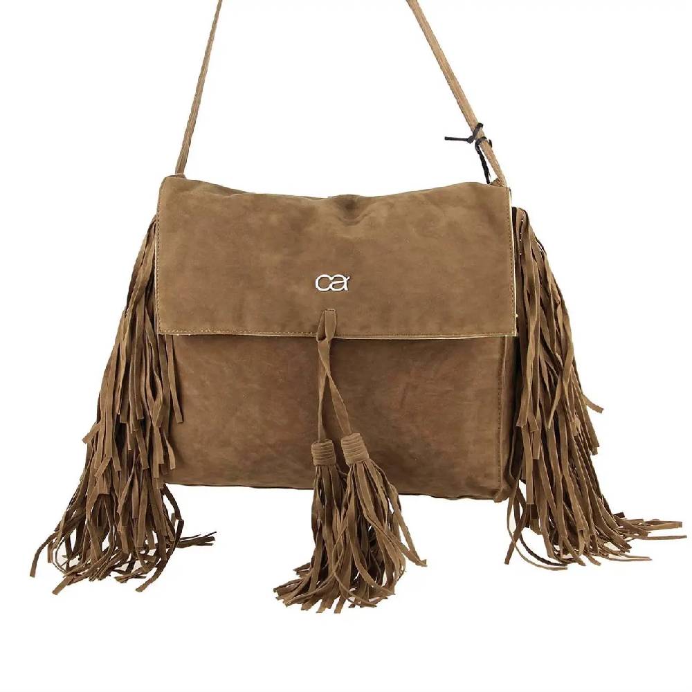 ital-design Fransen Damentasche Schultertasche Umhängetasche Tasche Beutel Beuteltasche Trend-Bags PU Wildleder Begrenzte Freigabe