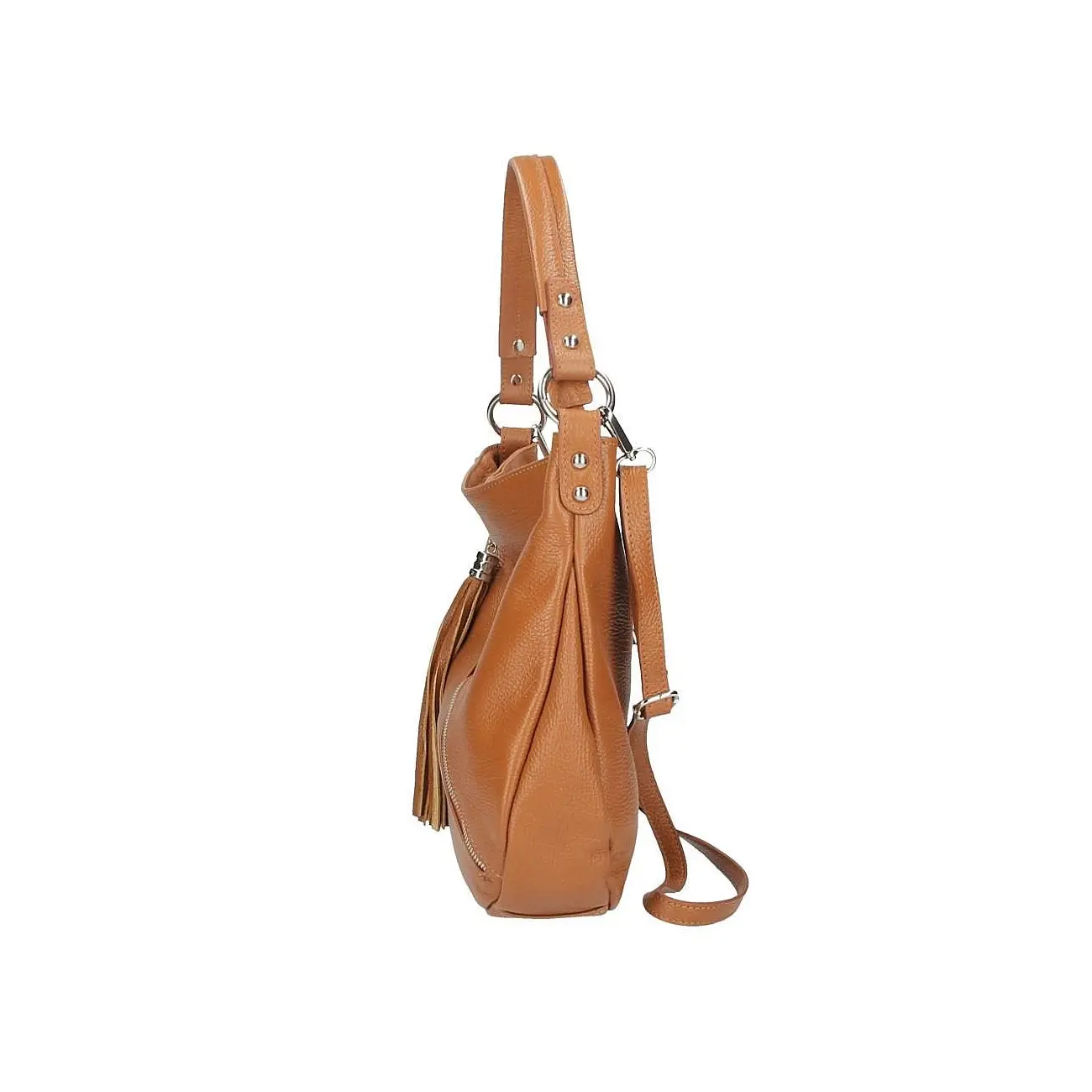 Made in Italy DAMEN LEDER TASCHE Shopper Schultertasche City Bag CrossOver Umhängetasche Henkeltasche Ledertasche Damentasche Fransen Neueste Stile